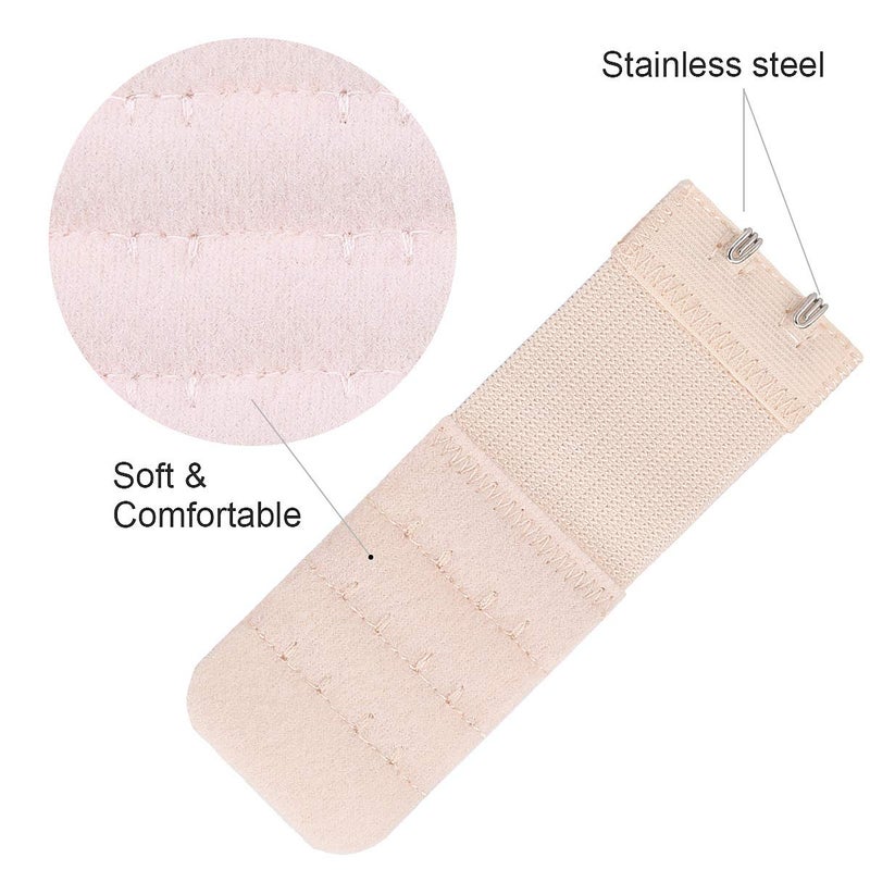 Akstore 6 Pieces Women's Soft Comfortable Elastic Bra Extenders Bra Extension Strap 2 Hook 3 Row Lady's Bra Extender Bra Band (Multicolors) - Image 5